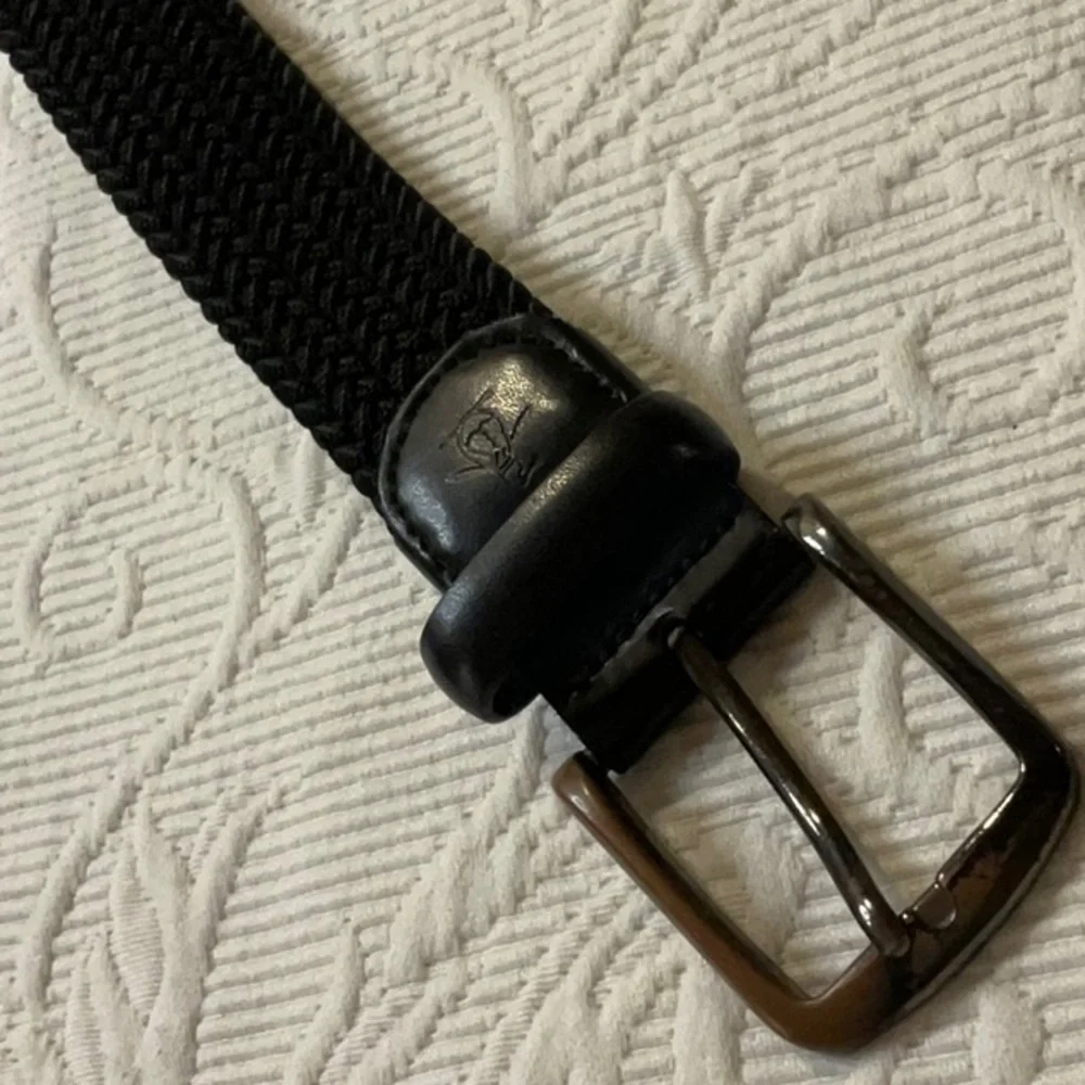 Original Penguin Black Woven Rope Belt with Metal Buckle Small